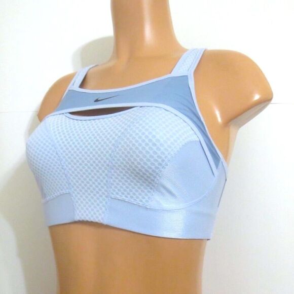 Nike Light Blue Alpha Ultrabreathe Bra High Support Sports Bra - Picture 6 of 9